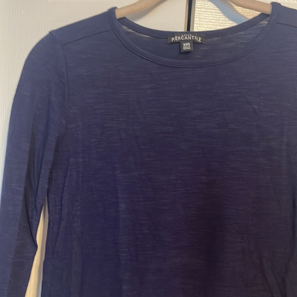 J Crew Mercantile long sleeve shirt in navy size XXS NWOT - Picture 3 of 7